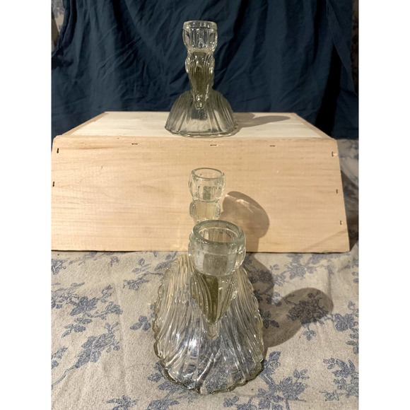 Pair of Vintage Double Light 208 Candlesticks by Slick Glass Company - Picture 6 of 16